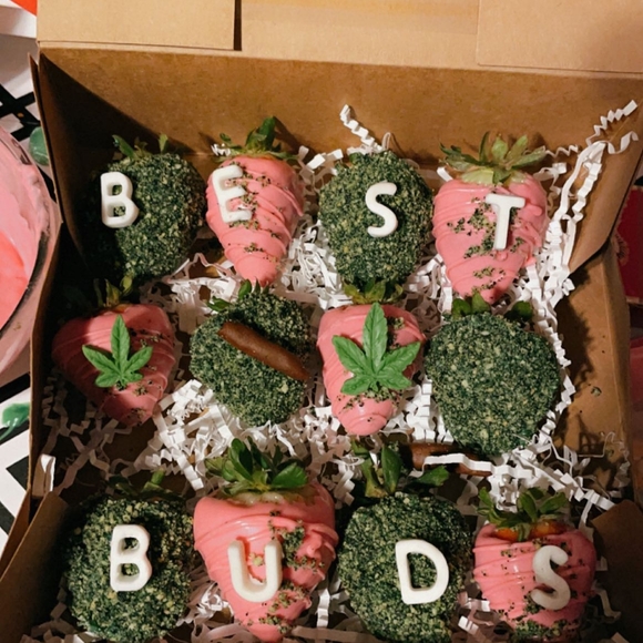 Pink and Green Dipped Strawberries - Picture 3 of 4